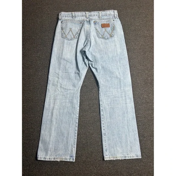 Wrangler Retro Relaxed Bootcut Blue Jeans Mens 34x32 Denim Western Cowboy Ranch - Picture 9 of 10
